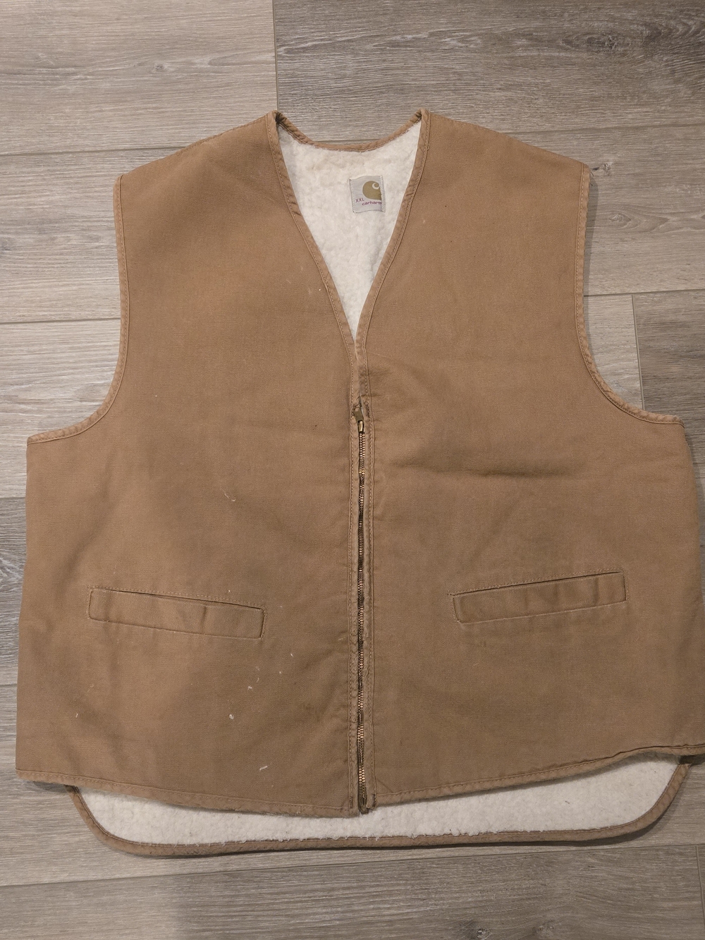 VTG: Carhartt- Canvas Sherpa-Lined Vest